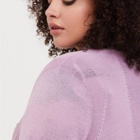 Torrid Longline Cardigan Lilac Sweater Size 0 - Picture 4 of 14